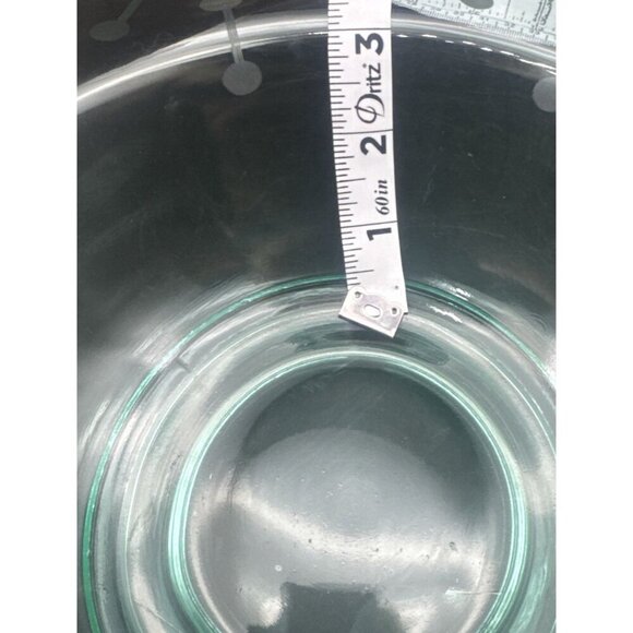 VTG Large Etched Uranium Glass Depression Footed Fruit Serving Bowl 11.5” Glows - Picture 4 of 8